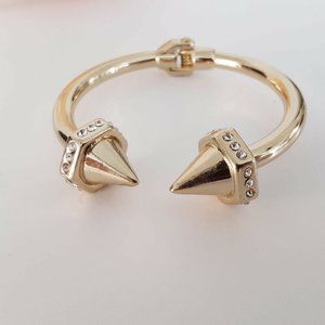 Anthropologie Bracelet Gold Open Hinge Bangle Spik